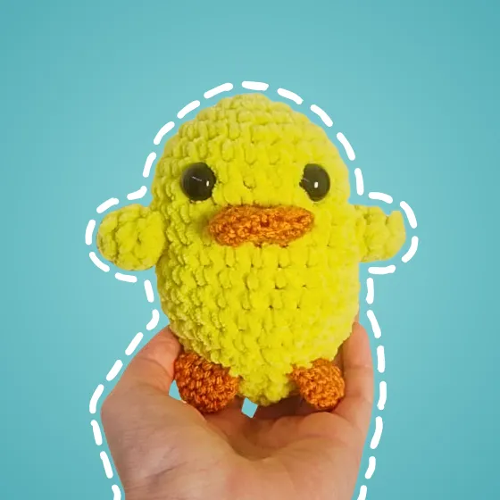 Handmade crochet daphne the duck plushie