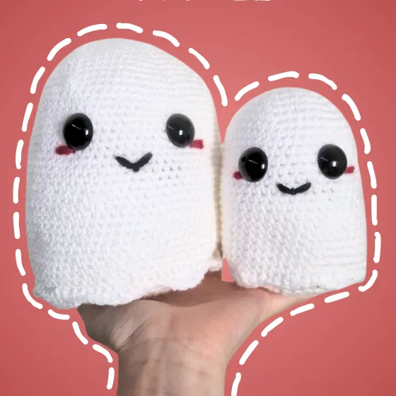 Handmade crochet gary the ghost plushie
